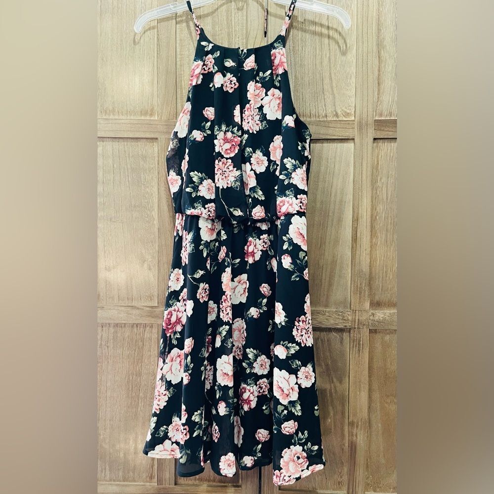 EUC Blue Rain Summer floral mini dress.
